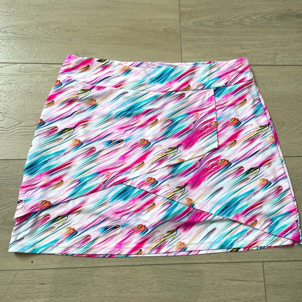 Tzu Tzu Womens Plus‎ XXL Skort Colorful Abstract Golf Tennis Pickleball Skirt